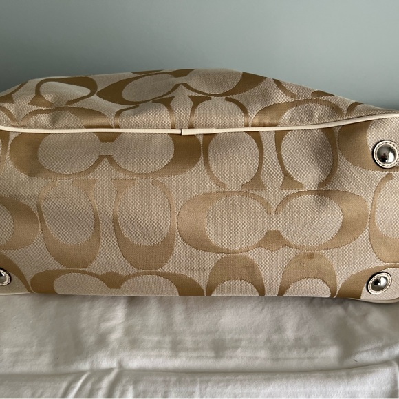 Khaki Signature Coach Carryall Tote with Snap Closure - Picture 6 of 7